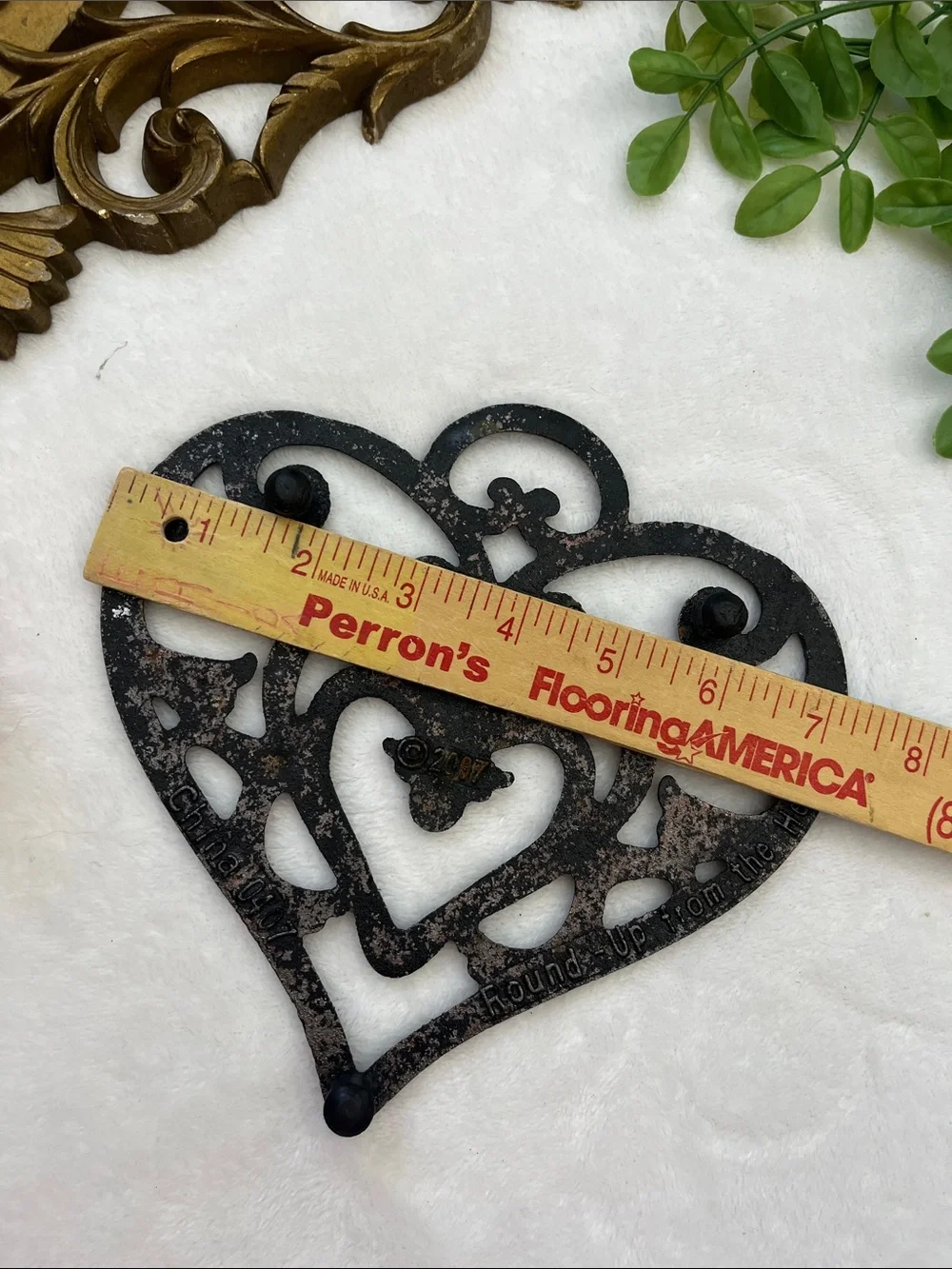 Vintage Copper Wall Accent - Ornate Heart Motif